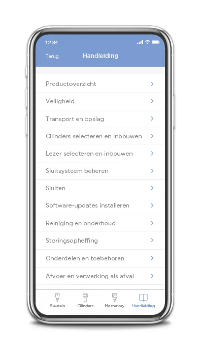 Zutrittsorganisation blueCompact App Anleitung niederländisch