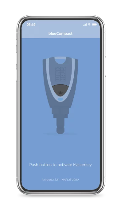 Zutrittsorganisation blueCompact App Masterkey aktivieren englisch
